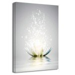 Zen Lotus Flower Canvas Wall Art for Home