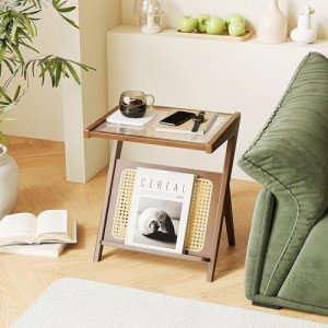 Bamworld Boho Rattan Side Table with Storage