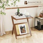 Bamworld Boho Rattan Side Table with Storage