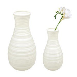 Minimalist White Plastic Vase for Flowers