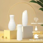 Minimalist White Plastic Vase for Flowers