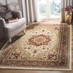 Ivory and Red Safavieh Lyndhurst Area Rug 1.2m x 1.8m