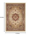 Ivory and Red Safavieh Lyndhurst Area Rug 1.2m x 1.8m
