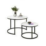 Modern Round Nesting Coffee Tables Set of 2
