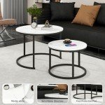Modern Round Nesting Coffee Tables Set of 2