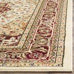 Ivory and Red Safavieh Lyndhurst Area Rug 1.2m x 1.8m