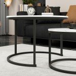Modern Round Nesting Coffee Tables Set of 2