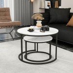 Modern Round Nesting Coffee Tables Set of 2