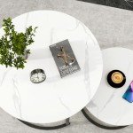 Modern Round Nesting Coffee Tables Set of 2