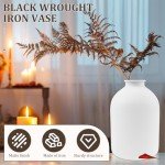 Black Matte Metal Flower Vase for Home Décor