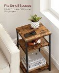 Vintage Brown Storage Shelf Side Table by Vasagle