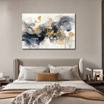 Black and Grey Abstract Canvas Wall Art 24"×36
