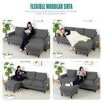 Grey L-Shaped Convertible Sofa with Storage Ottoman