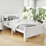 White Wooden King Single Bed Frame for All Ages
