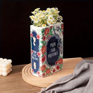 Book-Shaped Ceramic Vase for Flower Decor