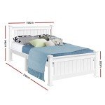 White Wooden King Single Bed Frame for All Ages