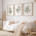 Boho Floral Watercolor Wall Art Set of 3