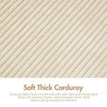 Beige 4-Seater Modular Corduroy Sofa with Cushions