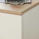 White and Natural Nightstand End Sofa Table
