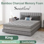 Sweetlove King Memory Foam Mattress with Bamboo Charcoal