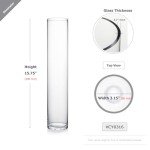 Tall Clear Glass Cylinder Vase for Events and Decor