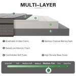 Sweetlove King Memory Foam Mattress with Bamboo Charcoal