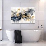Black and Grey Abstract Canvas Wall Art 24"×36