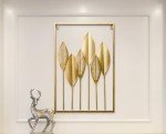 Gold Metal Leaf Wall Art - Set of 3