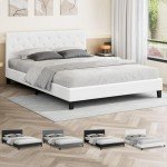 Alfordson Double Bed Frame with Tufted Headboard