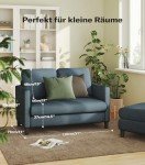 Cozy 2-Seater Mini Sofa in Blue Grey