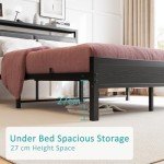 Stylish Full Size Bed Frame with Upholstered Headboard