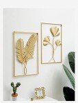 Gold Metal Leaf Wall Art - Set of 3