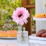 Set of 4 Clear Embossed Glass Bud Vases