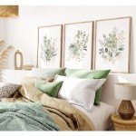 Boho Floral Watercolor Wall Art Set of 3