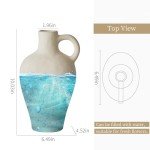 Beige Rustic Ceramic Vase for Farmhouse Decor