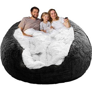 Black Velvet Bean Bag Chair Cover, 180cm