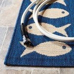 Safavieh Courtyard Navy Beige Outdoor Square Area Rug