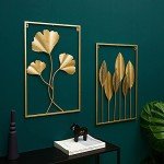 Gold Metal Leaf Wall Art - Set of 3