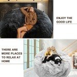 Black Velvet Bean Bag Chair Cover, 180cm