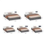 Queen Size Gas Lift Bed Frame in Grey Linen