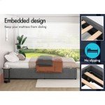 Queen Size Gas Lift Bed Frame in Grey Linen