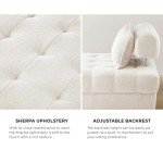 OIKITURE White 3-Seater Boucle Modular Sofa