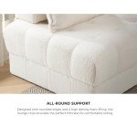 OIKITURE White 3-Seater Boucle Modular Sofa