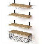 Light Brown Floating Shelves for Home Decor