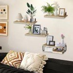 Light Brown Floating Shelves for Home Decor