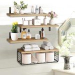 Light Brown Floating Shelves for Home Decor