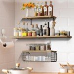 Light Brown Floating Shelves for Home Decor