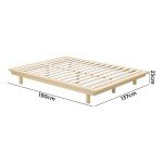 Solid Wood Double Bed Frame with Platform Design