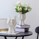 Modern White Ceramic Body Vase for Home Decor