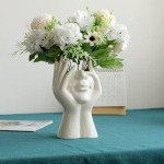 Modern White Ceramic Body Vase for Home Decor